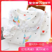 Quần áo cotton tháng cho bà bầu Đồ ngủ phụ nữ sau sinh mùa xuân và mùa thu cho con bú Quần áo phù hợp với bà bầu mùa thu và dịch vụ nhà mùa đông - Giải trí mặc / Mum mặc