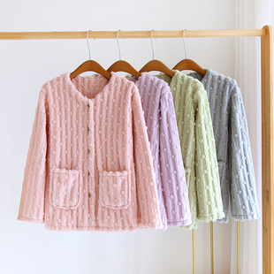 单件上衣睡衣女款冬季2026年新款珊瑚绒法兰绒春秋款秋冬款家居服