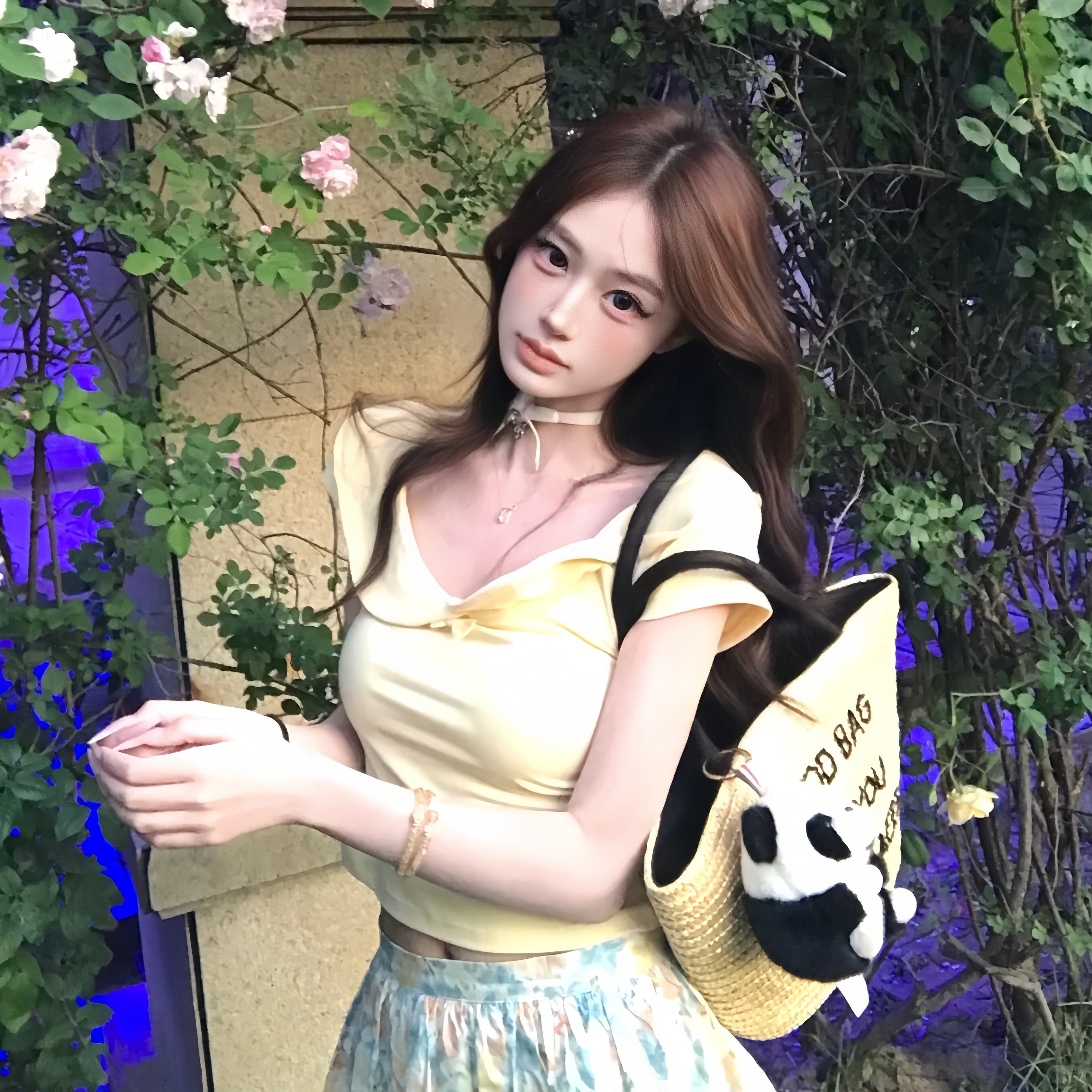 夏日多巴胺风黄色上衣碎花半身裙两件套装女明媚穿搭绝美短袖套装