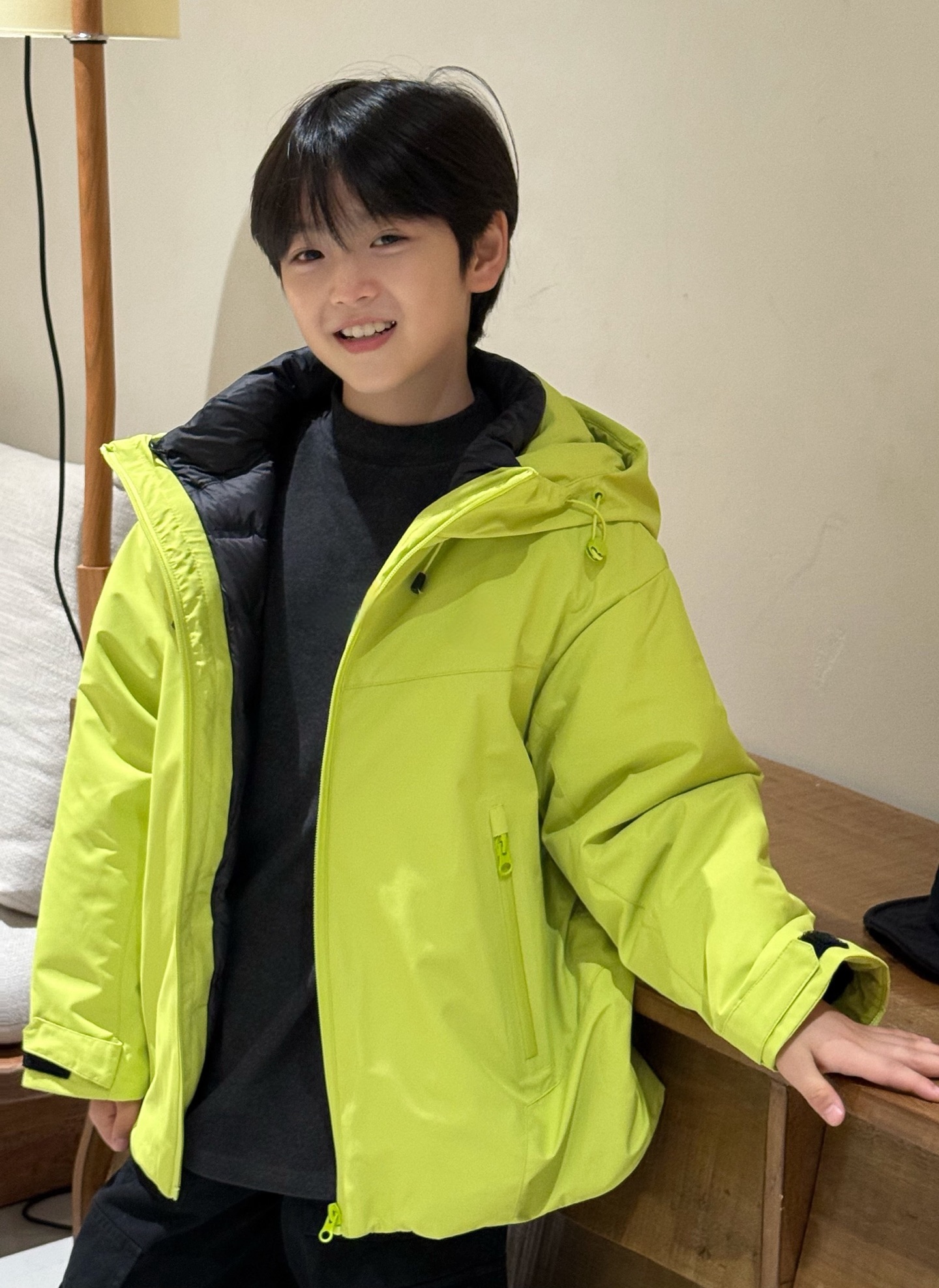 2025冬款儿童冲锋衣男女童羽绒内胆外套中大童连帽三合一外套