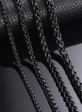 链条嘻哈钛钢黑色龙骨链花篮链锁骨链兰花链配饰链项链饰品TX005