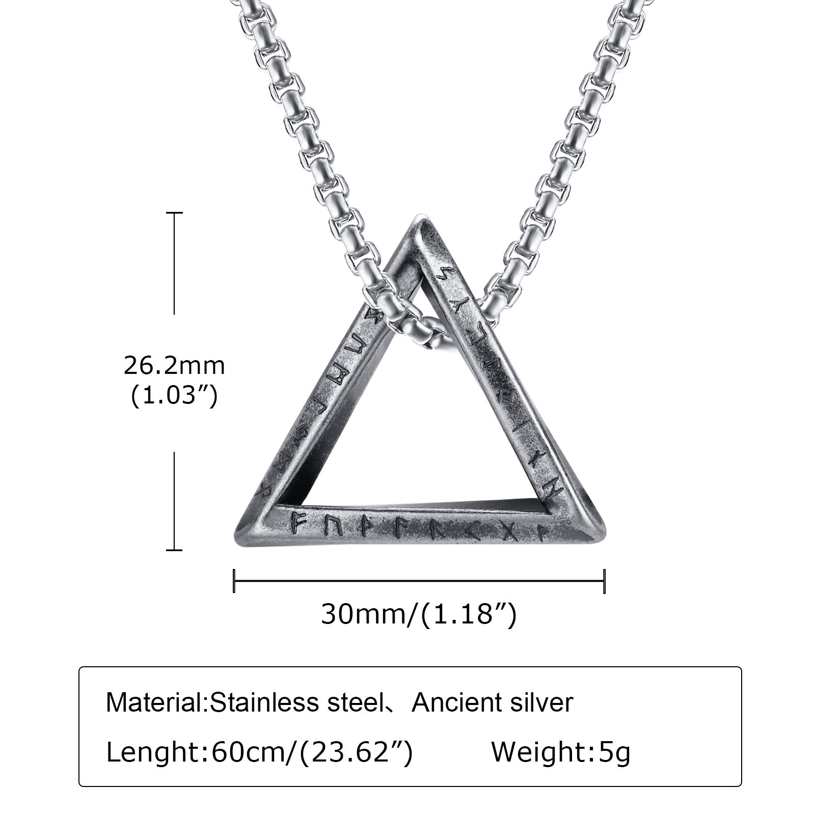 钛钢符号吊坠项链男贝壳五角星维京三角形闪电狼牙吉他饰品PN1924