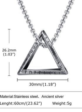 钛钢吊坠医学标志花纹复古风饰品
