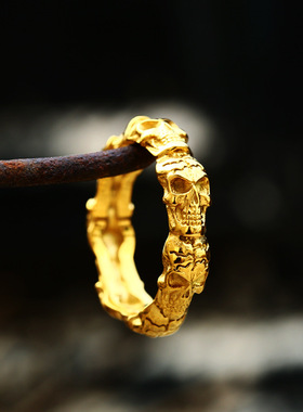 维京戒指钛钢磨砂机车链条首饰品