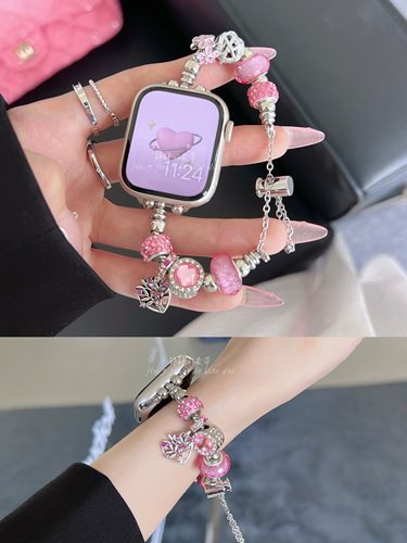 金属串珠手链静静的表带细款女式