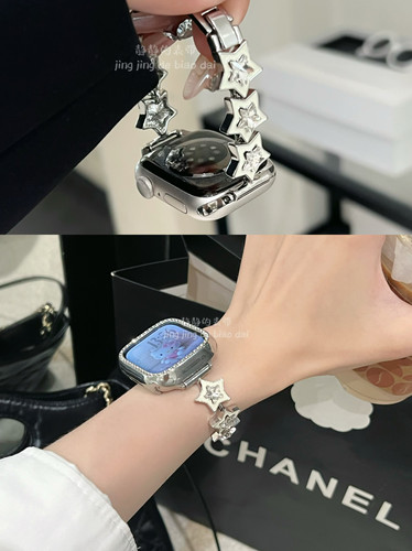 星星宝石钻金属链表壳静静的表带