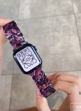 气质环保轻便树脂适用于苹果S9表带applewatch87代56se静静的表带