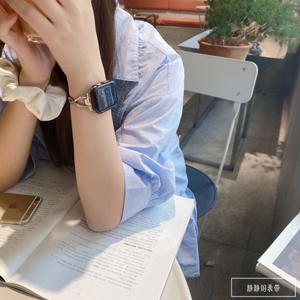 X型表带金属不锈钢细款适用于iwatch98765代苹果手表链手环小香风