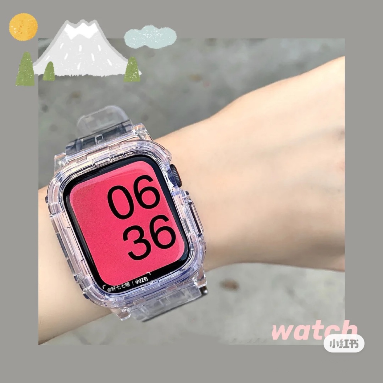 iwatch表带透明一体运动冰川限定