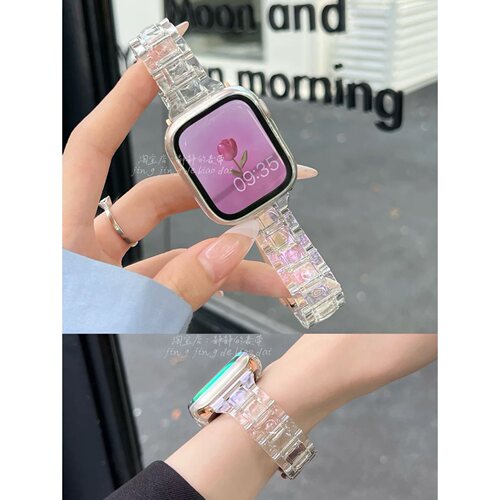 人鱼偏光镭射透明静静的表带