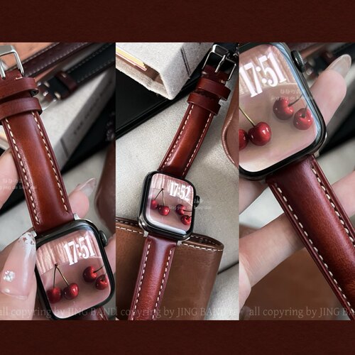 马鞍油蜡皮头层真皮iwatch手表带