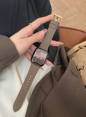 鱼子酱羊皮柔软星光男女款适用于s10代applewatch987SE静静的表带