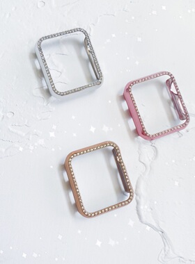 iwatch78代3456电镀单排保护壳适用于苹果手表watch半包硬壳保护