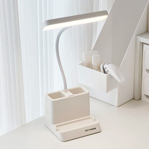 寝室台灯小夜灯笔筒简约充电式护眼暖白灯书桌阅读灯学习专用LED