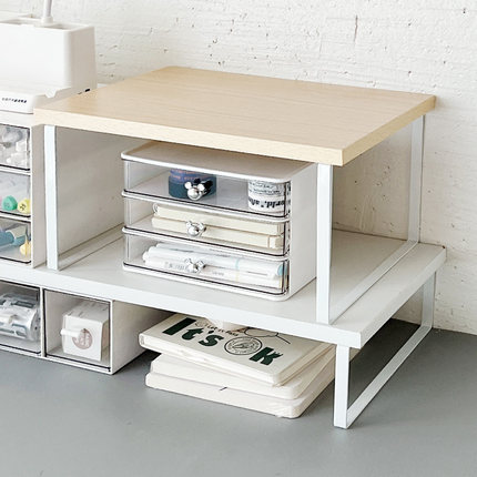 桌面置物架收纳显示器增高架电脑支架托高垫办公室可升降笔记本