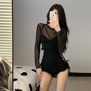 Miss米花 性感钢托小胸聚拢连体遮肚显瘦两件套 2024泳衣女夏新款