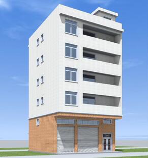 10x10 五层临街门面楼房出租房自住房建筑结构全套施工图纸效果图