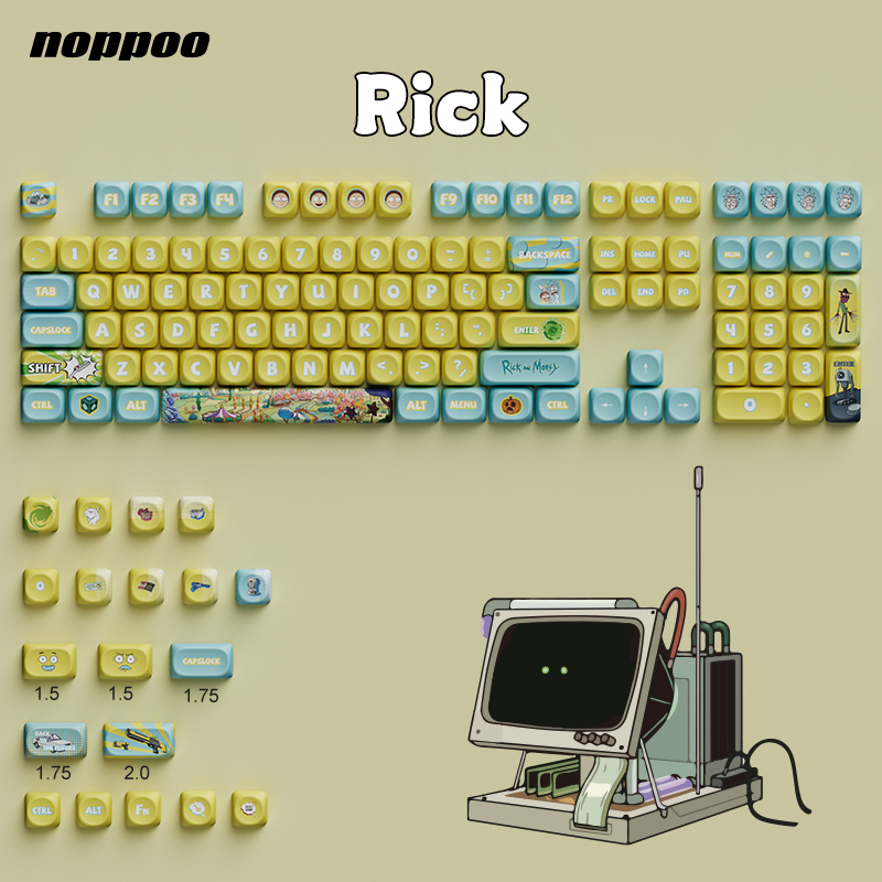 瑞克机械键帽PBT热升华键帽小全套OQO高度电竞游戏机械键盘主题