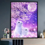 Фиолетовый лунный кролик алмазная наклейка 2025 новый пейзаж ручной работы DIY паста кирпичная рамка гостиная декоративная живопись