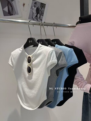 十三行爆火2026春季新款韩短袖光版小T显瘦打底衫上衣A10112