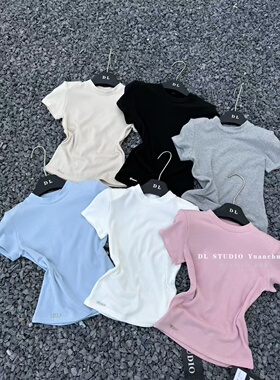 CMEMM2026春季新款韩版时尚气质圆领百搭小T恤打底衫女A10037