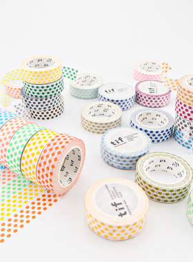 tif格子胶带分装斜纹网格整卷波点桌布手账胶带基础彩色格纹全套