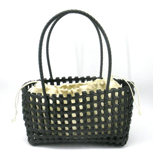 新款塑料镂空编织手提单肩包手工