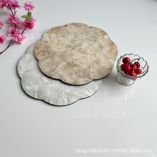 美式ins风隔热餐垫创意贝壳餐桌垫高级感轻奢圆形西餐垫家用托盘