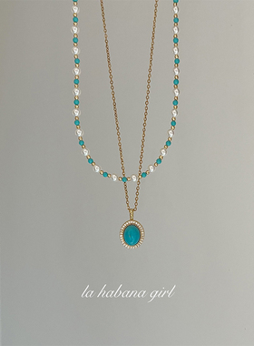 LaHabanagirl天然绿松石项链