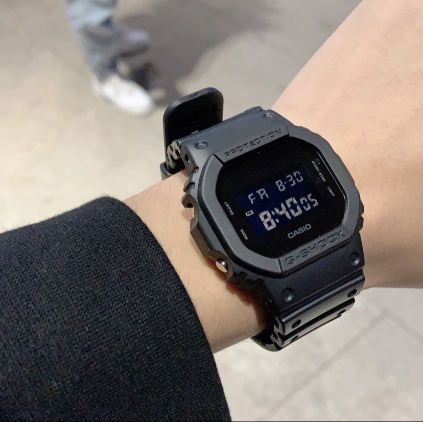 卡西欧手表男黑色复古小方块