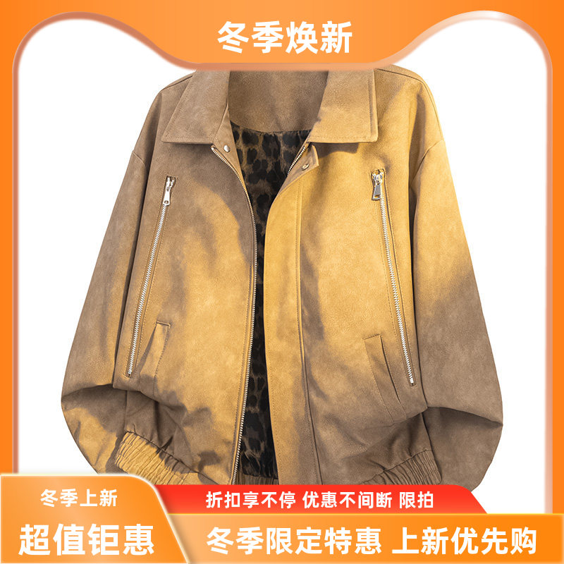秋季水洗工装高品质美式短款潮牌解构感开衫外套男宽松休闲夹克潮