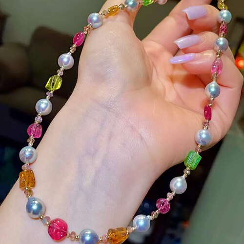 超美靓丽的夏日多巴胺色系多宝项链 颜色甜美超惊艳 42-45cm可调