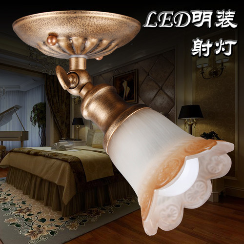 欧式复古E14螺口古铜明装射灯