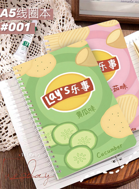 小众搞怪笔记本子初高中生创意A5线圈本高颜值薯片日记本手账本男