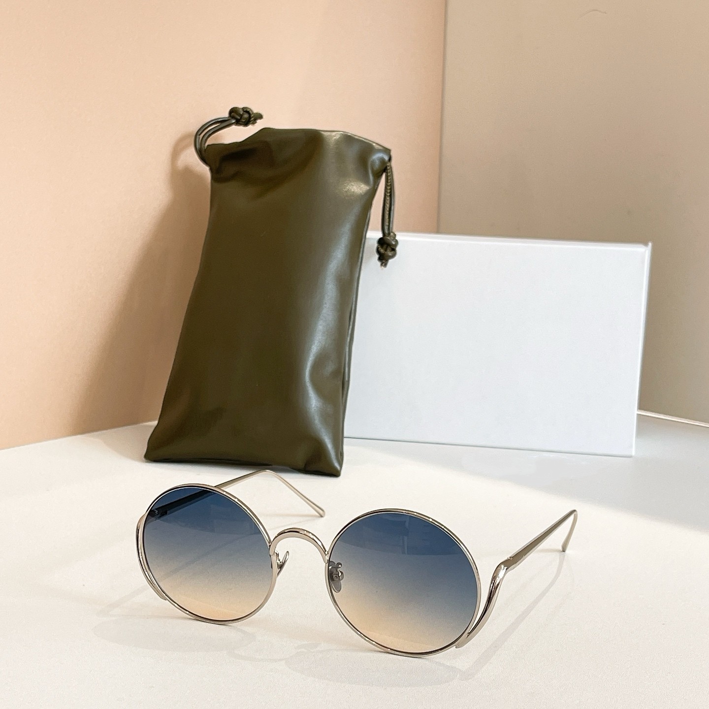 时尚圆形金属大框墨镜男女百搭凹造型太阳眼镜圆框个性设计师复古