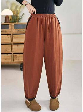 【TSL童童轻冬】202TSL5款纯奢棉哈长拼裤时显瘦尚百搭色宽松伦棉