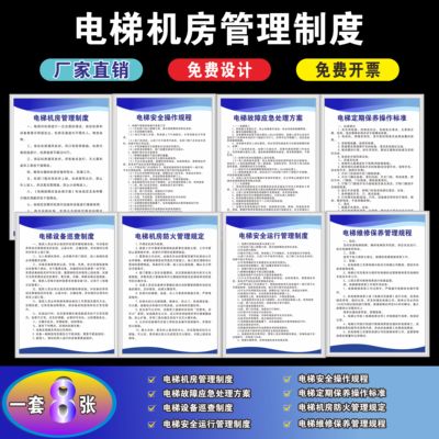电梯安全操作规程电梯机房管理制度小区物业大厦电梯故障应急处理