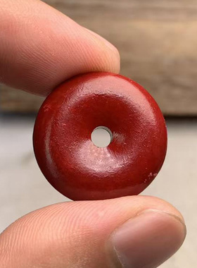 南红平安扣红色隔片垫片面包圈配饰DIY手串珠饰品文玩配件