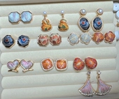 宋锦手工耳坠国风配饰新中式 耳坠耳钉925银针 淡水珍珠