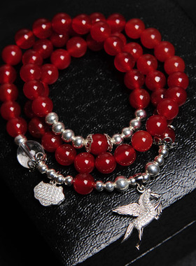 26年新款Desigual中国风925银本命年马上有钱红玛瑙手串