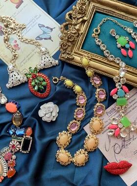 海外闪亮水晶宝石宴会古董首饰