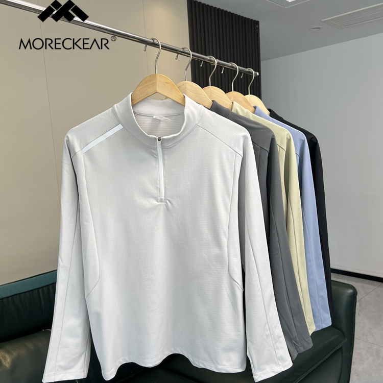 3D立裁户外半拉链立领抓绒衣