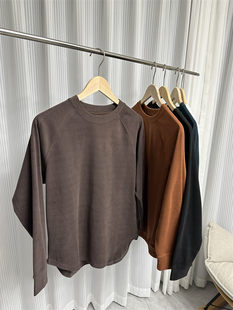 多带几件!基础百搭!秋冬男士外贸阳离子德绒打底衫磨毛长袖T恤