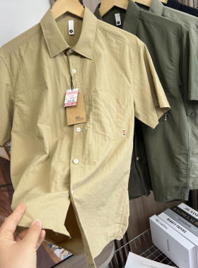 出口订单！户外轻量化！外贸男装夏季速干透气工装休闲短袖衬衫潮