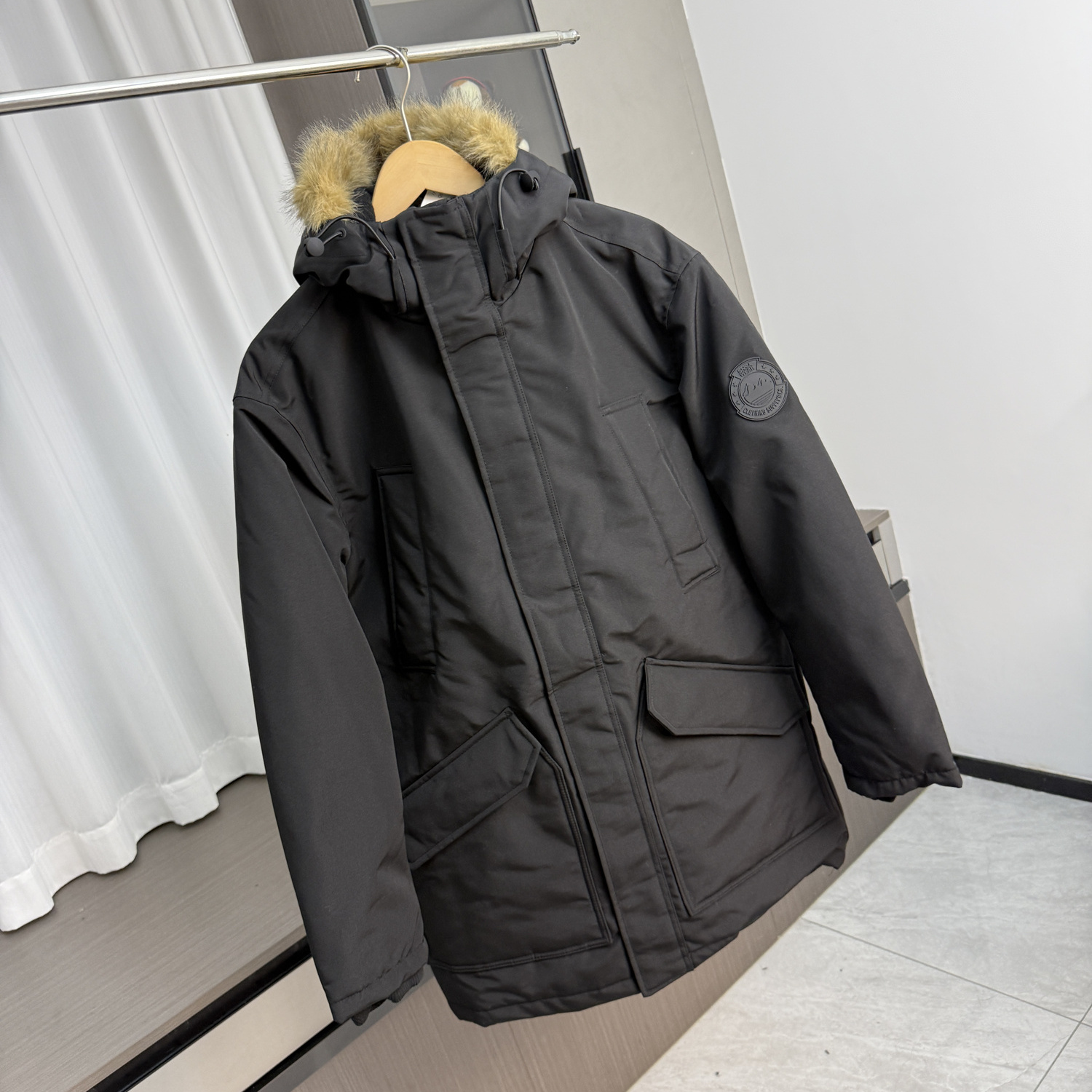 中长款多口袋棉衣防风棉服外套