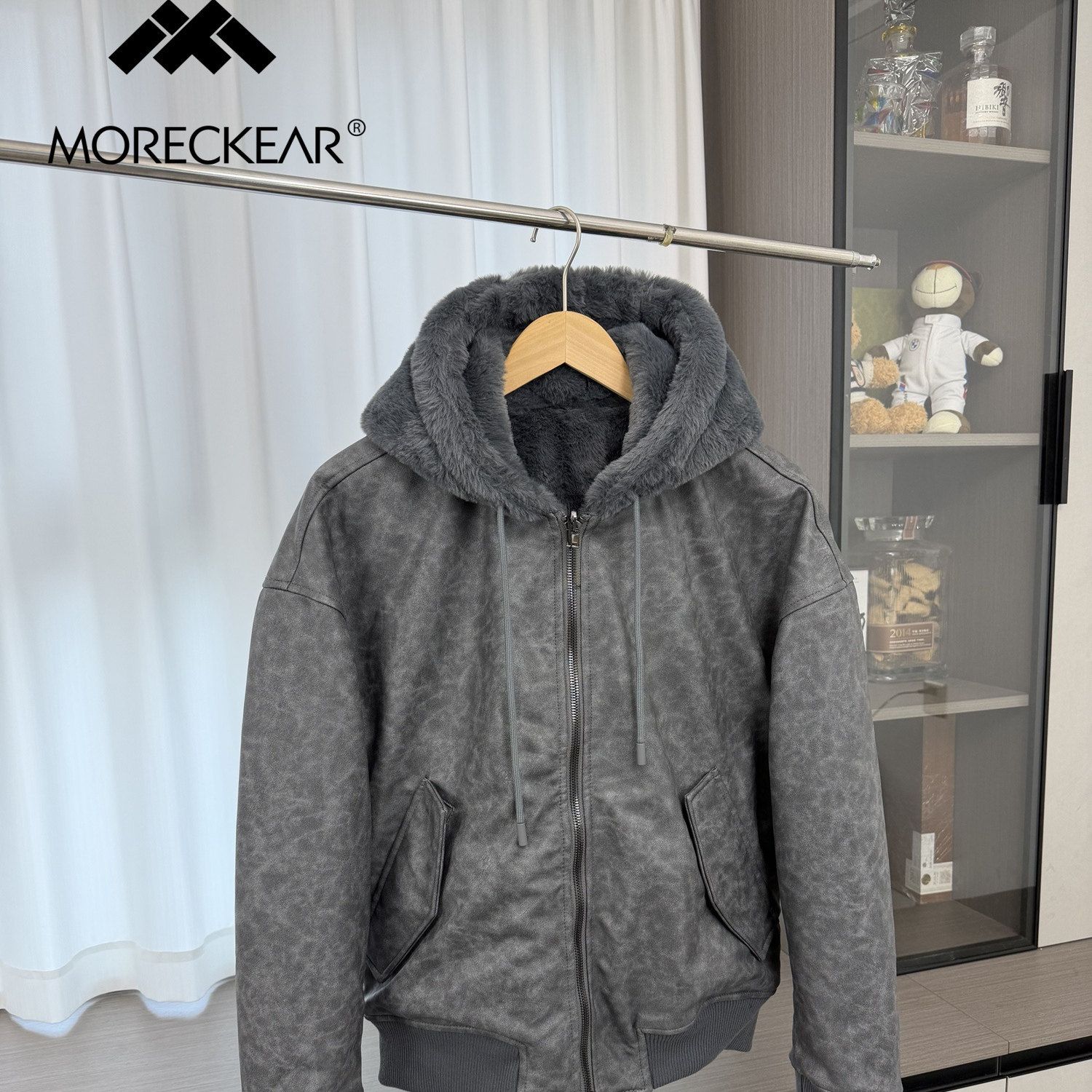 双面可穿！仿皮草！冬季男士外贸痞帅休闲加厚连帽抓绒夹克皮外套,男装,夹克,淘宝优惠券,粉丝福利购,淘宝优惠卷