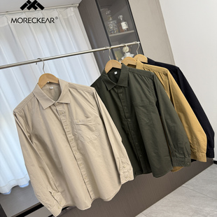 外贸复古休闲纯色长袖 设计师系列 男士 秋季 衬衣 重磅新疆长绒棉