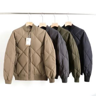 高充绒量！高蓬松！90白鸭绒！外贸男装秋冬棒球领休闲羽绒服外套