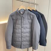 男士 冬季 外贸翻领舒适保暖立体羽绒服潮 压胶90白鸭绒 气质干练