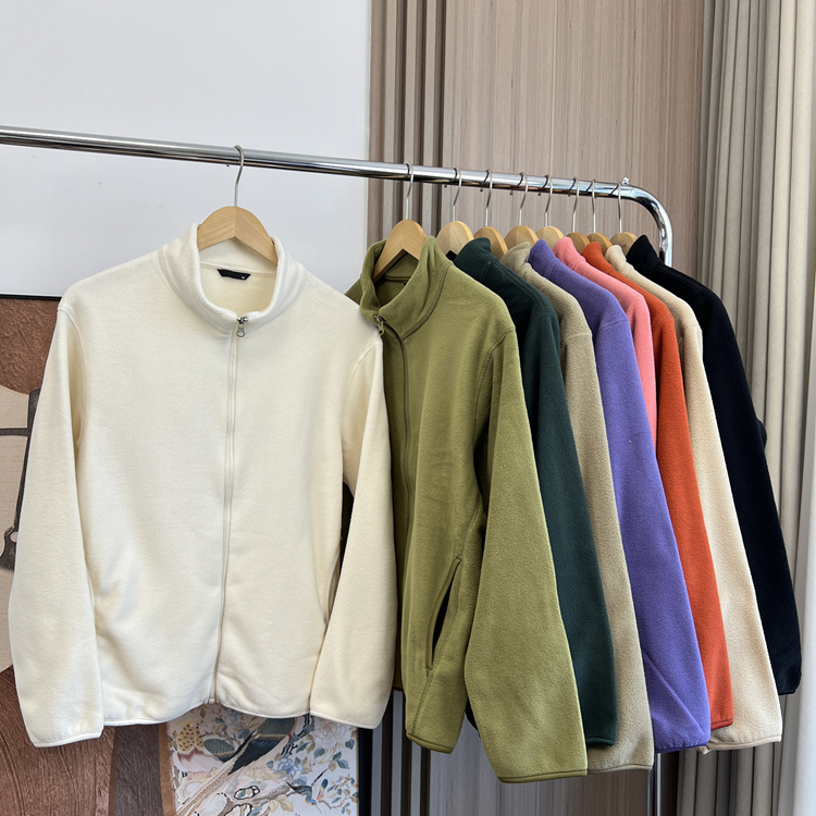 ODM订单！男女情侣款！ 外贸男装秋冬立领柔软舒适摇粒绒休闲外套